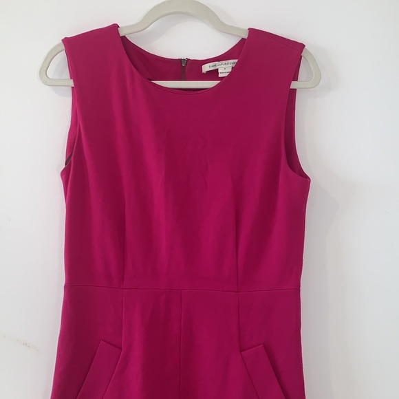 DVF Diane von Furstenberg Pink Carpreena Crew Neck A-Line Mini Sheath Dress sz 8 - Picture 4 of 16